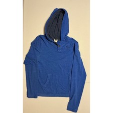 Y2K Abercrombie Fitch Blue Muscle Hoodie Long Sleeve Mens S Moose Faded Preppy