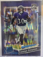 2023 Panini Donruss Optic Trenton Simpson #209 Purple Shock Rookie Ravens RC