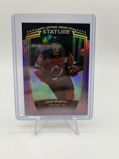 2024-25 Upper Deck Stature Jack Hughes Purple 18/25 #12 New Jersey Devils