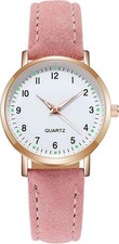 Damenuhr, Damen Analog Quarz Uhr Mit Leder Armband, Uhren Damen Einfache