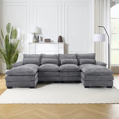 JONPONY110.63'' Modular Sectional Sofa with Double Cushion Sleeper Chaise,Modern