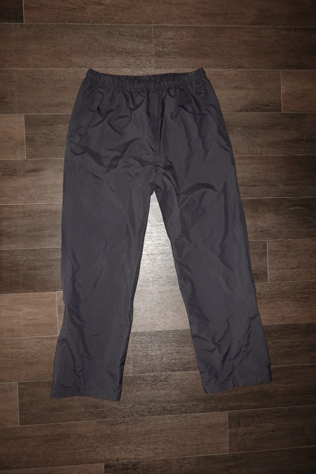 Rei Element Pants Mens Medium Logo Black Nylon Windbreaker Rain Gear Pockets