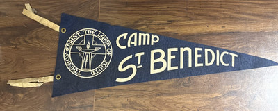 Pennant Catholic Camp St Benedict Newton NJ - Boy Christ Lamp Of Youth Vintage