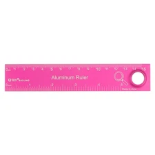 Straight Ruler 6 Inch Metric English Magnifier Measuring Tool, Hot Pink
