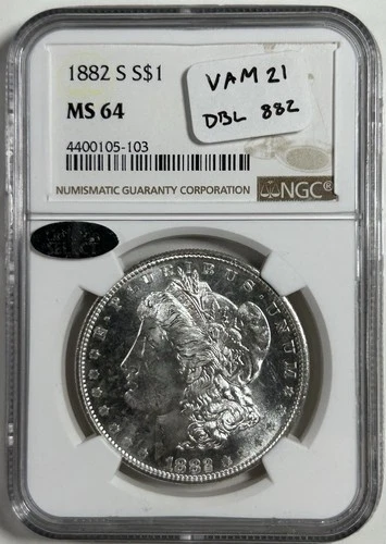 1882-S Morgan Silver Dollar Littleton Select NGC MS64 - VAM21? See Description!