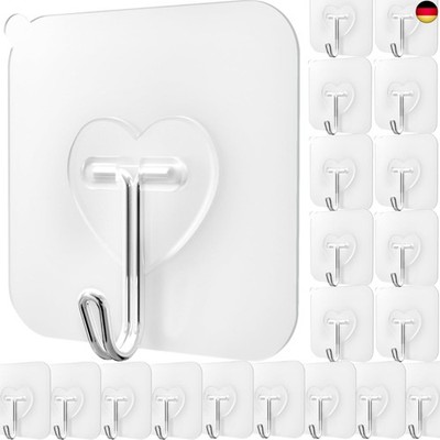 DGYB 20 Stück Transparente Haken, Wand Badezimmer Dusche Haken Hängend Handtuch 