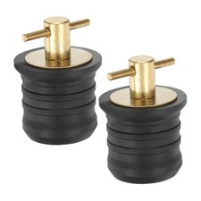 1-1/4" Boat Drain Plug 2 Pcs T Handle Brass Boat Plug Snap Drain Marine Twist...