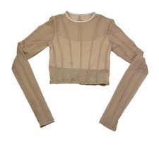 Tiger Friday Alter Ego Ecru Neutral Crop Top Dancewear, XS