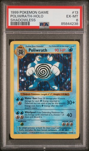 Poliwrath (Shadowless) graded PSA 6 for sale on eBay