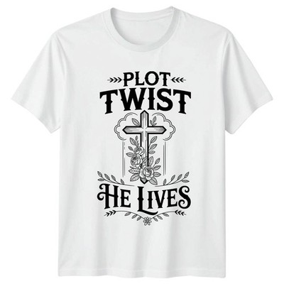 Plot Twist Er lebt T-Shirt christlich Ostern Auferstehung Geschenk für Sie und Ihn