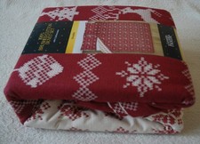Christmas Cross Stitch Effect Patch 100% Brushed Cotto Reversible Bed Set DOUBLE