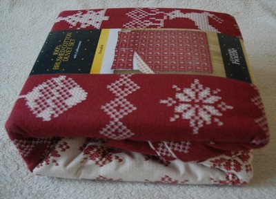 Weihnachten Kreuzstich Effekt Patch 100% gebürstet Cotto Wendebett Set DOPPEL