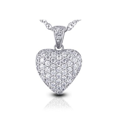 Anhänger 2,04 Karat F VS2 Rundschliff Erdabbau zertifizierte Diamanten 14 Karat Weißgold