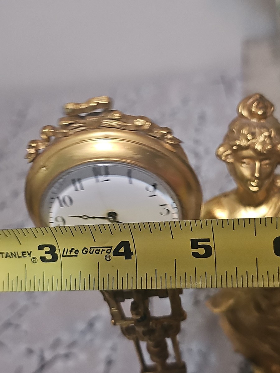 JUNGHANS ゴールド 置時計　新品デットストック超貴重品‼️西ドイツ製‼️ Original 1900 Antique German Junghans Diana Lady Statue 8 Day
