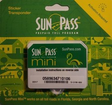 SunPass Mini Sticker Pre-Paid Toll Program For Florida Styles may vary H517