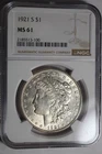 1921 S Morgan Silver Dollar NGC MS61 #100