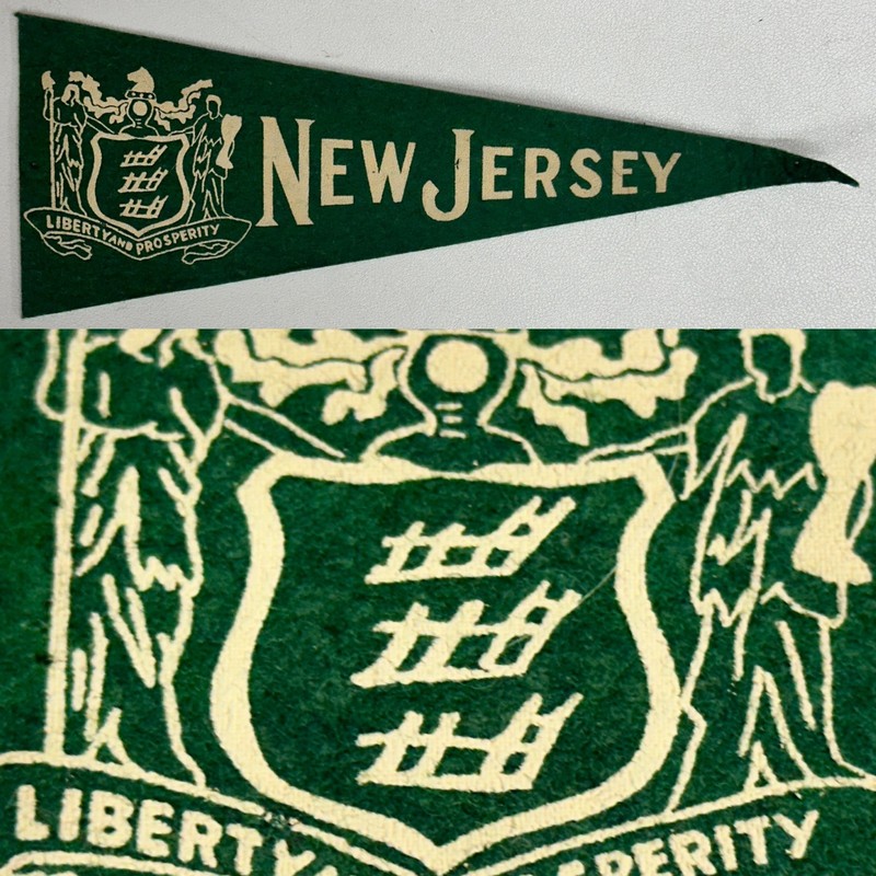 1950s New Jersey University Mini Pennant 3.5x9.5 Inch