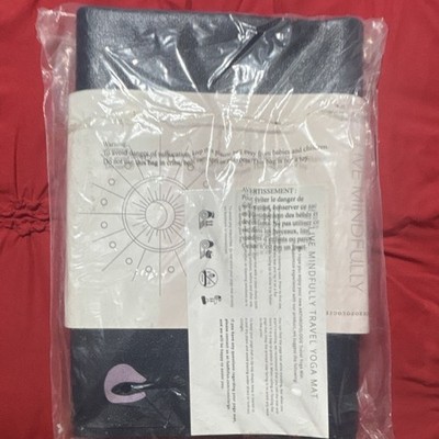Anthropologie Live Mindfully Travel Non-Slip Yoga Mat Black 24'' x 71''