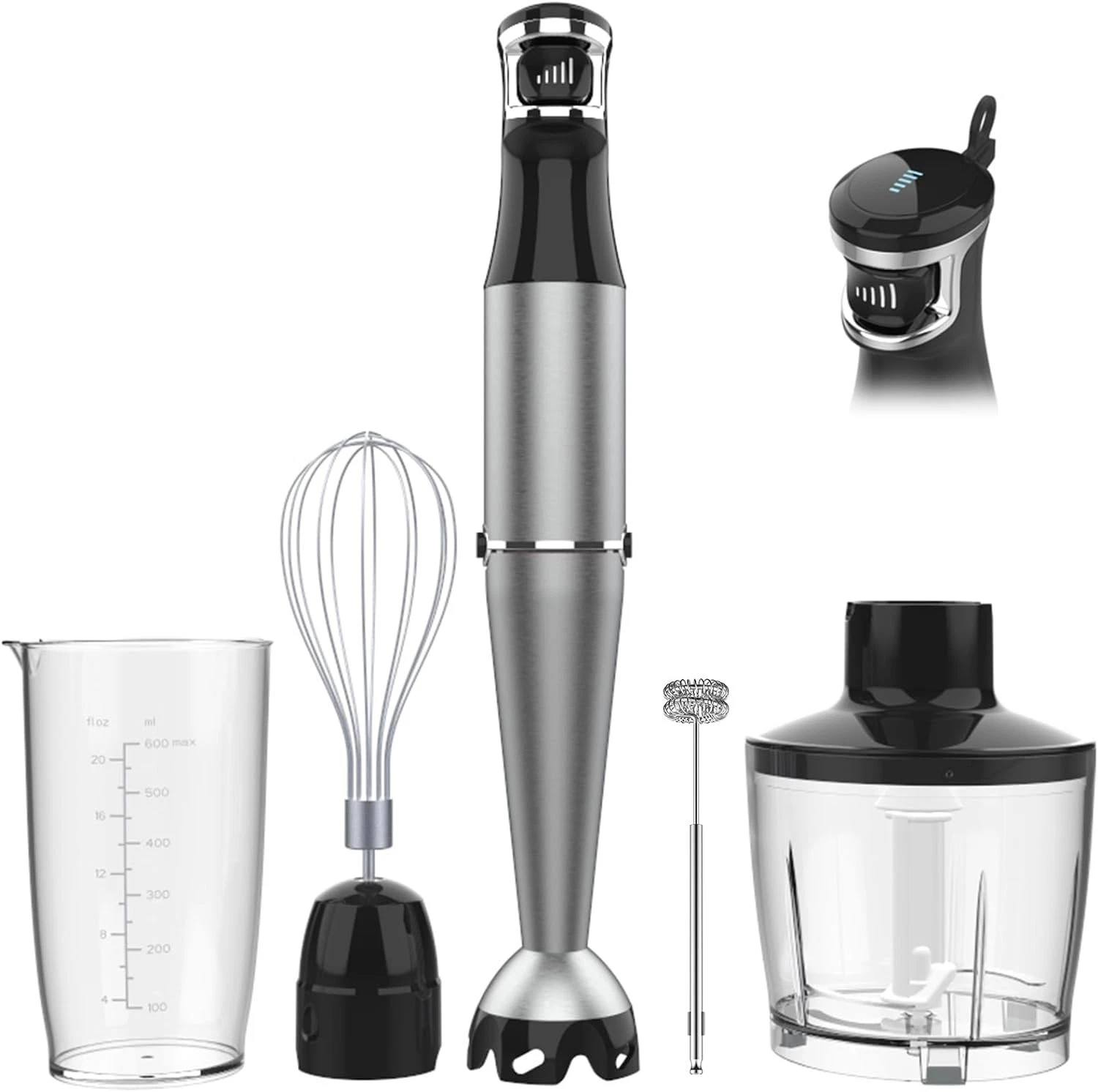 Turelar Immersion Blender, Handheld, Corded, Set, 1100W, Trigger, Variable Speed