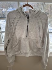 Lululemon Scuba Half Zip Oversized Pullover Hoodie Size M/L Light Gray Plush