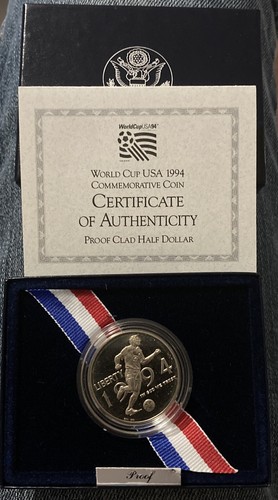 1994 P World Cup Soccer Proof, Uncirculated Commemorative 1/2 Dollar, Box & COA - Picture 5 of 7