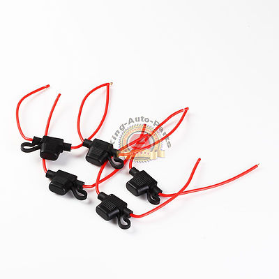 LFM ATC FUSE HOLDER 16 G RED WIRE AND BLACK FUSE HOLDER 5PCS