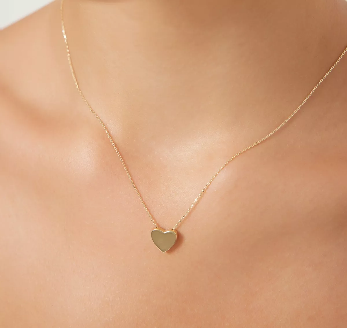 Heart Locket Necklace, Simple & Dainty