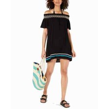 NWT Miken Black Swimsuit Cover Up Tunic Beach Summer Size Medium 48 M196