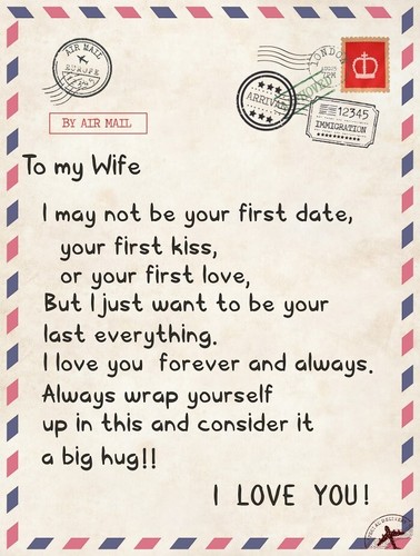 Loving Words Letter to Wife Husband Girlfriend Bedspread Sofa Throw Blanket Gift - Picture 7 of 22