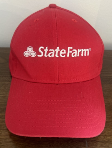 State Farm Red Cotton Adjustable Strap Back Hat NWOT HIT Brand - Picture 1 of 4