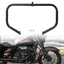 Black Highway Engine Guard Crash Bar Fit For Harley Touring Street Glide 2009-Up