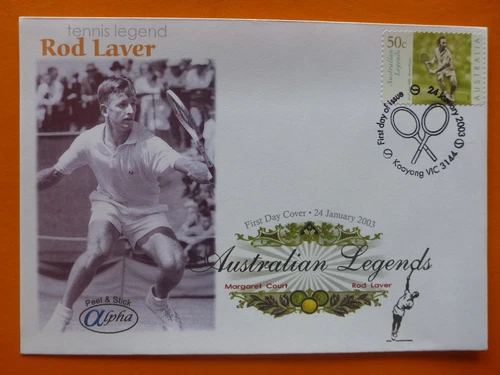 2003 ALPHA AUSTRALIAN TENNIS LEGENDS ROD LAVER P&S FDC #2