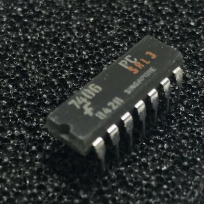 (PKG of 5) 7406PC Hex Inverter Buffer/Driver, PDIP-14, Fairchild F7406PC