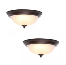 NEW  11 in. Oil Rubbed Bronze LED Flush Mount 2-Pack 