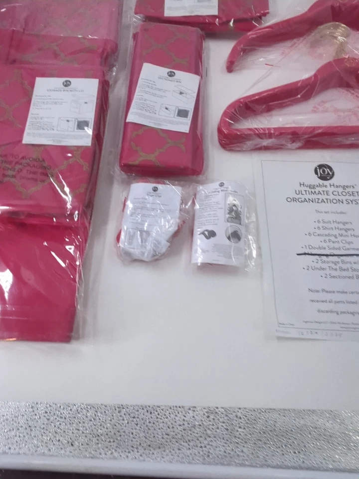 Joy Mangano Perchas Abrazables Ultimate Sistema de Organización de Armario HH Rosa 31 un. Foto 4 de 4