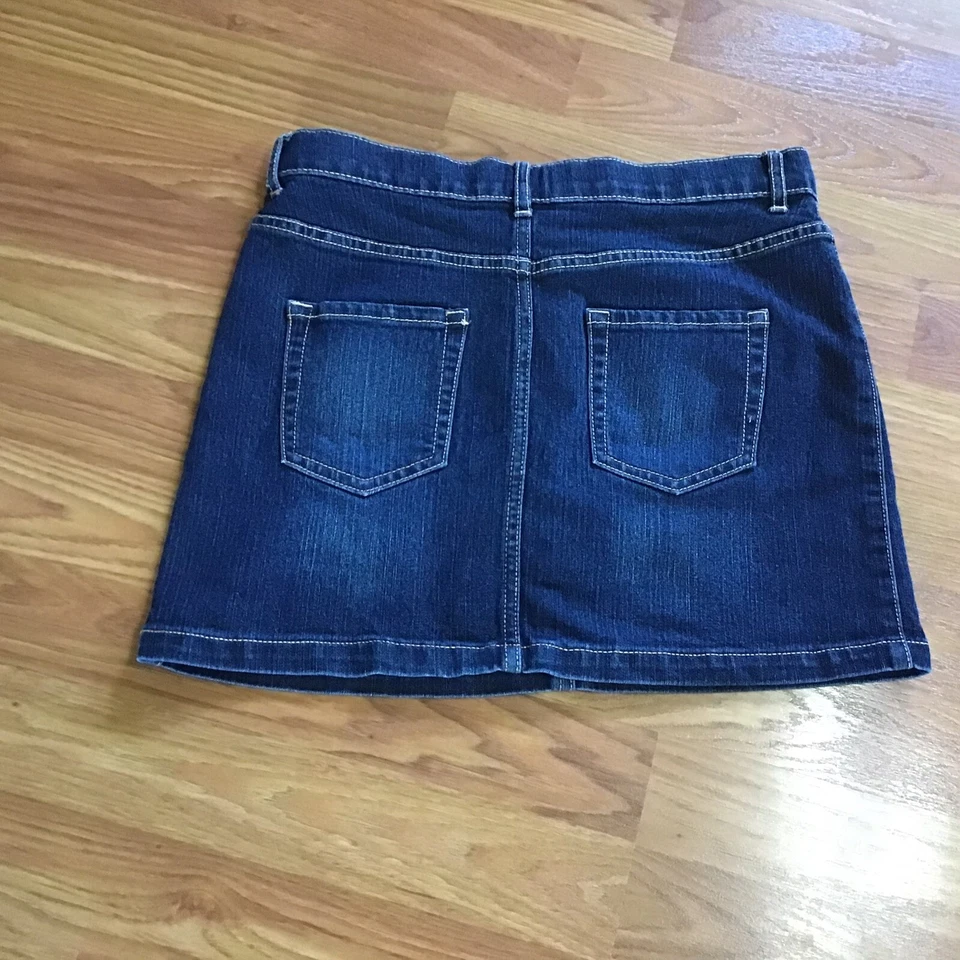 Est. 1989 Childrens Place Denim Jean Skirt Size 14 Blue Dark Wash Stretch 28” W - Image 2 of 4