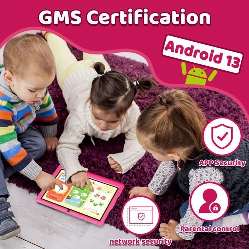 AEEZO Kids Tablet 10 inch Android 13 Tablets 6+64GB with Shockproof Blue & Pink - Picture 5 of 25