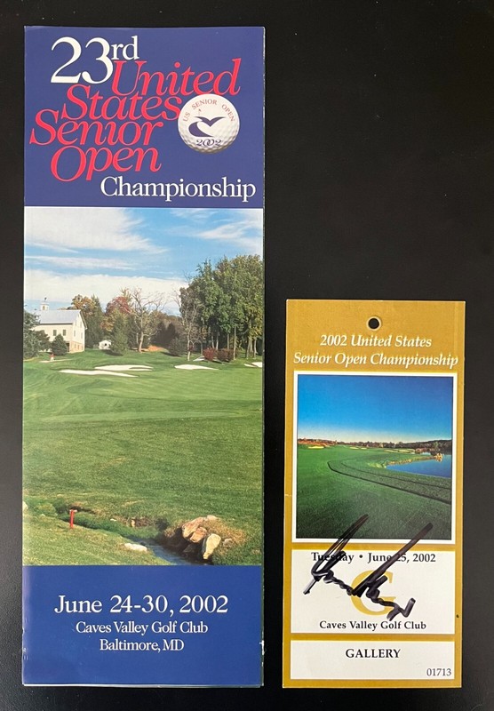 RARE GARY PLAYER HOF GOLFER SIGNED AUTO 23rd US SENIOR OPEN TICKET CAVES VALLEY