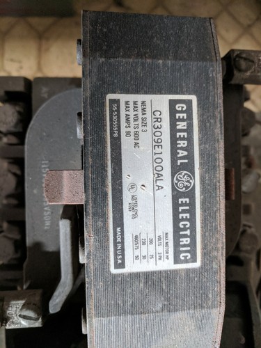 GE CR309E100ALA Reversing Contactor, Size 3, 50 HP @ 480 VAC - Picture 2 of 4