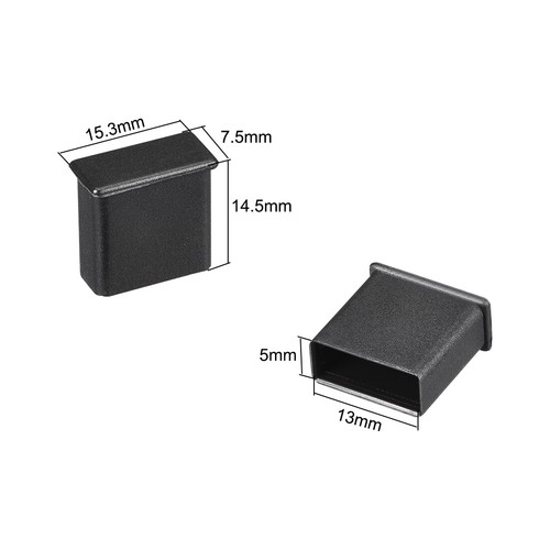 5St Schutzkappe Silikon USB Anschluss Anti Staub für USB 2,0 13mmx5mm Schwarz - Bild 2 von 5