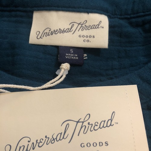 Universal Thread Women's Size Small Teal Seersucker Prairie Top - Picture 7 of 8