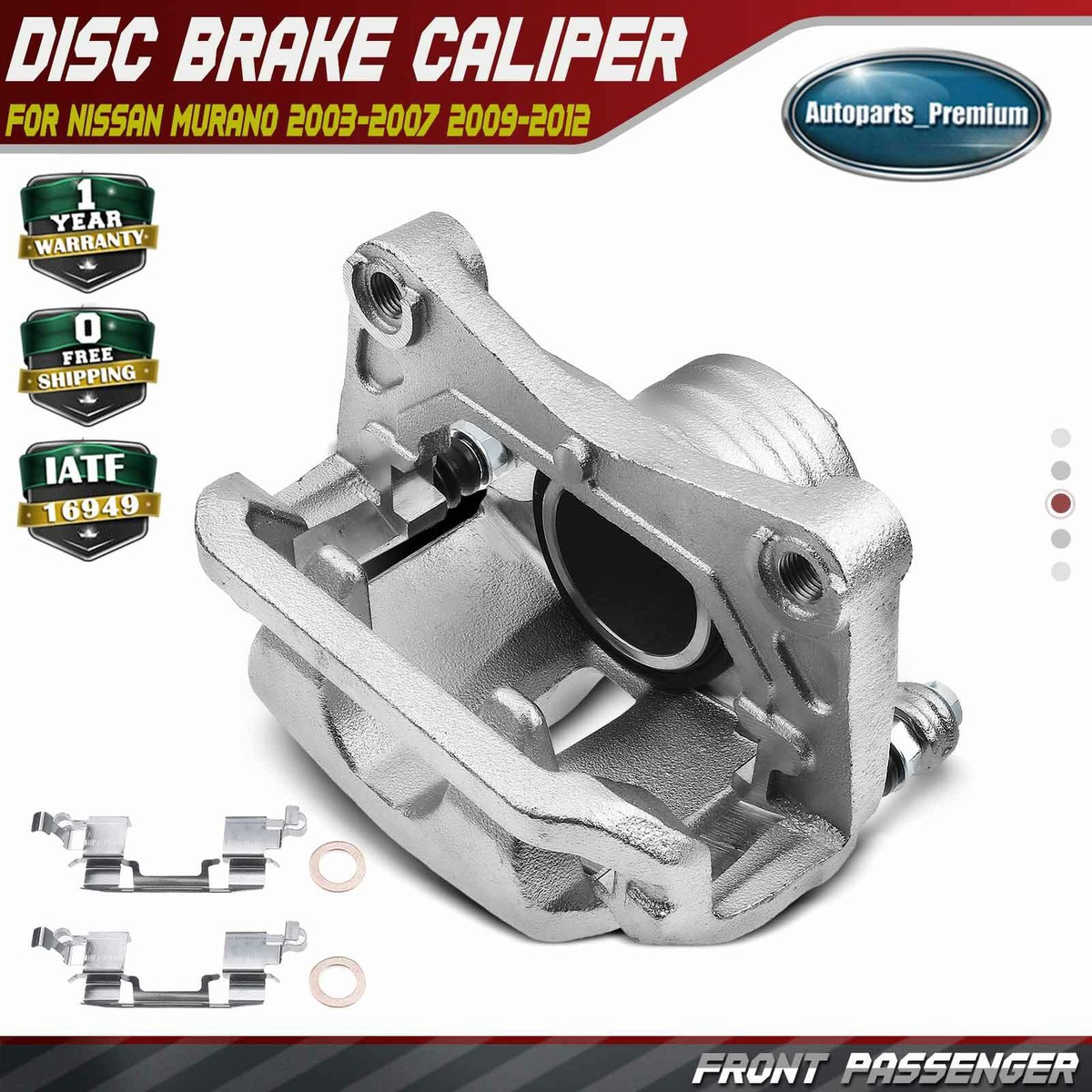 Disc Brake Caliper With Bracket Compatible With Nissan Murano 2003-2007 - View #11