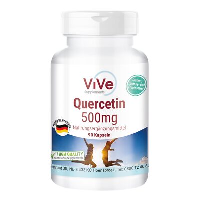 Quercetin 500 mg - 90 Kapseln für 90 Tage, hochdosiert, vegan | ViVe Supplements
