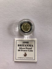 1998 UK Silver Proof Britannia 20 pence coin Royal Mint