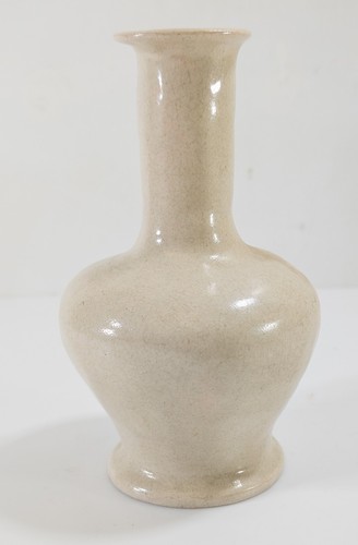 Jarrón de cerámica antiguo vintage estilo chino blanco craquelado - Imagen 2 de 11