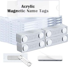 20X Clear ACRYLIC Magnetic Name Badge Holder |  Name Tags | Business Essentials