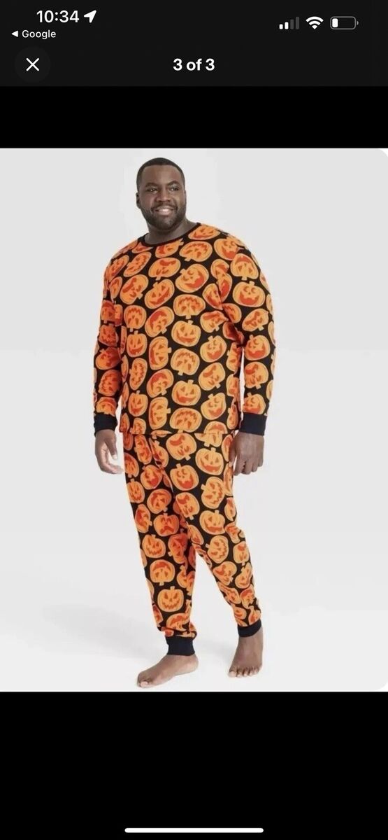 Hyde & Eek Men's 2XL XXL 2-Pc Halloween Pajama PJ Set Jack O Hyde & Eek Men's 2XL XXL 2-Pc Halloween Pajama PJ Set Jack O