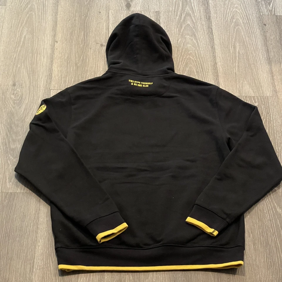 Two Hype 洛杉矶湖人队 90 年代 Kente Letter Performance 连帽衫 NBA 篮球 尺寸 S — 第 2/4 张图片