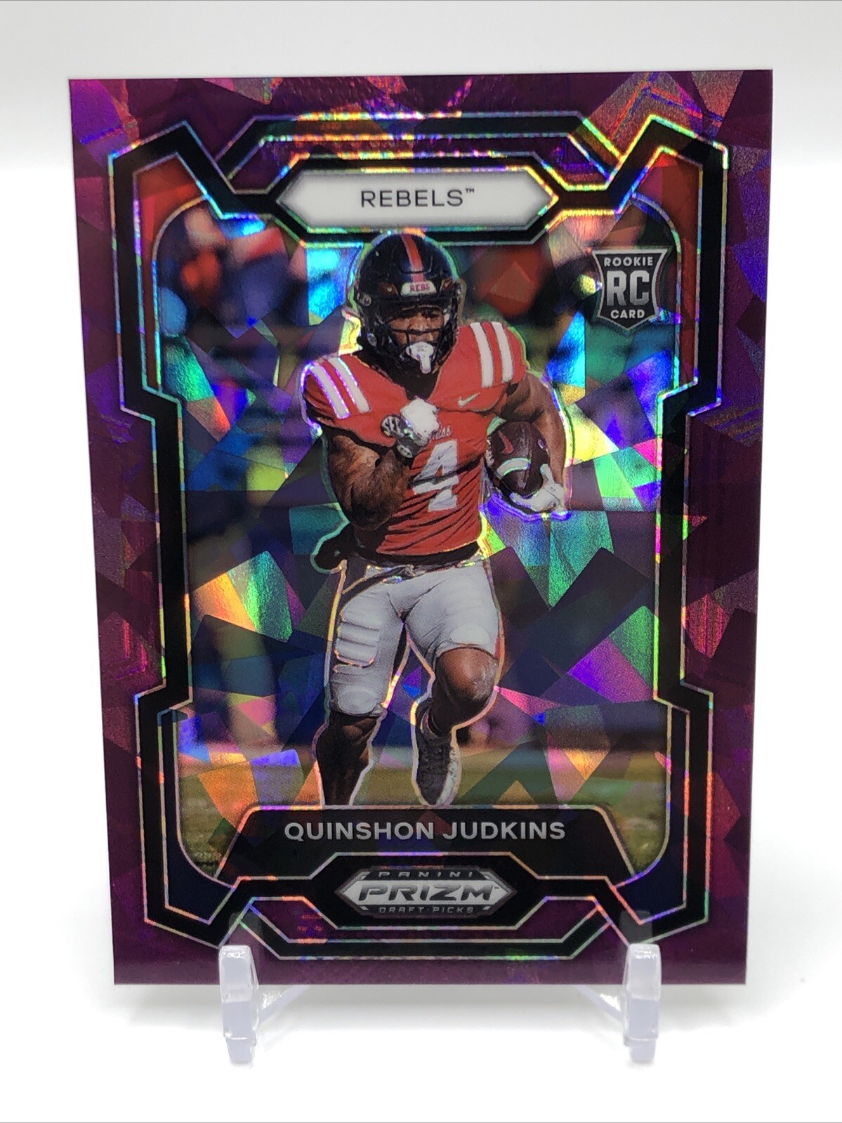 2024 Prizm Draft Picks QUINSHON JUDKINS Purple Ice Prizm /149 RC Ole Miss/OSU