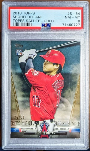 2018 Topps SHOHEI OHTANI RC Gold /50 Salute Angels MVP PSA 8 Rookie SSP Pop 3